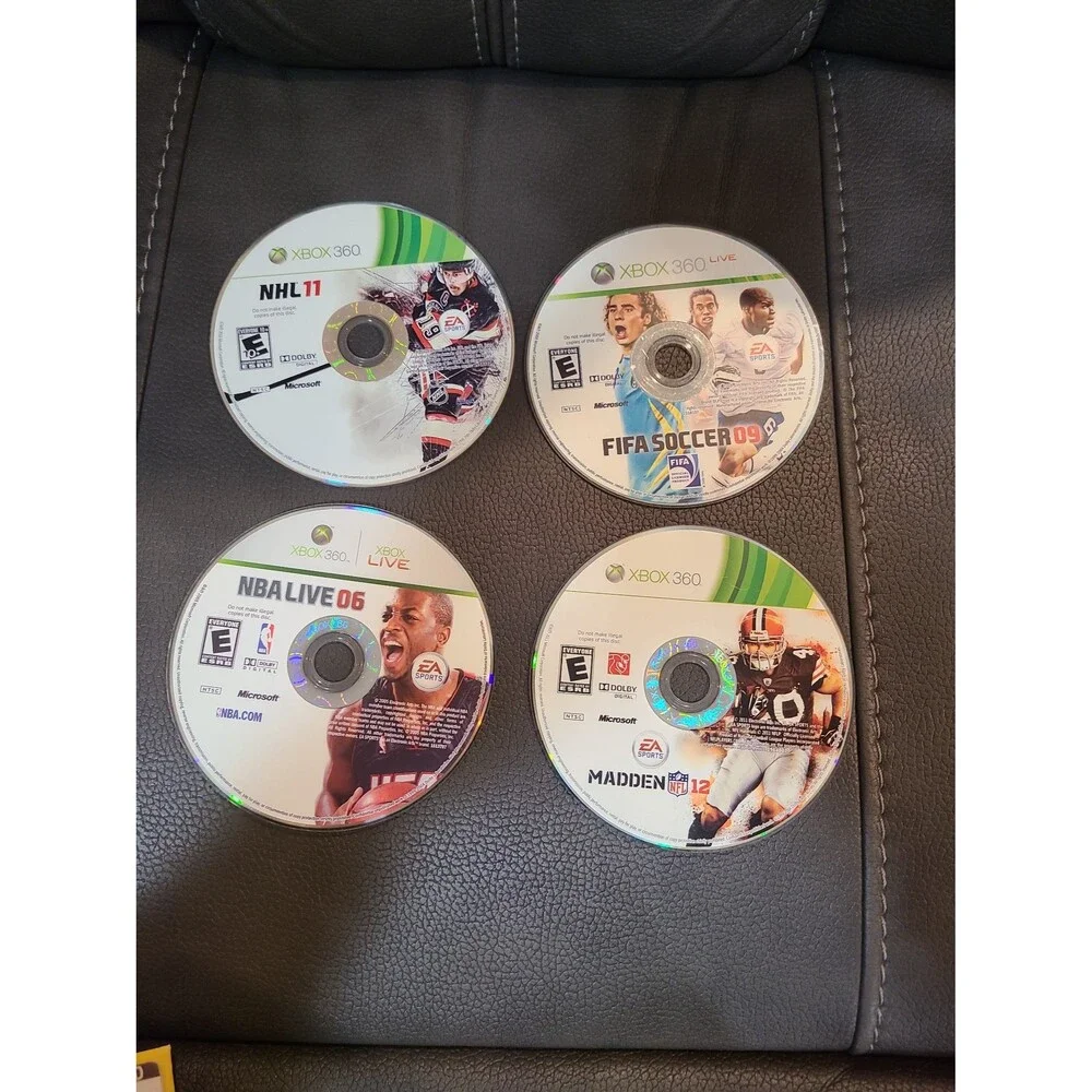Xbox 360 Loose Disc Lot of 4 - Madden, FIFA, NHL, NBA Live